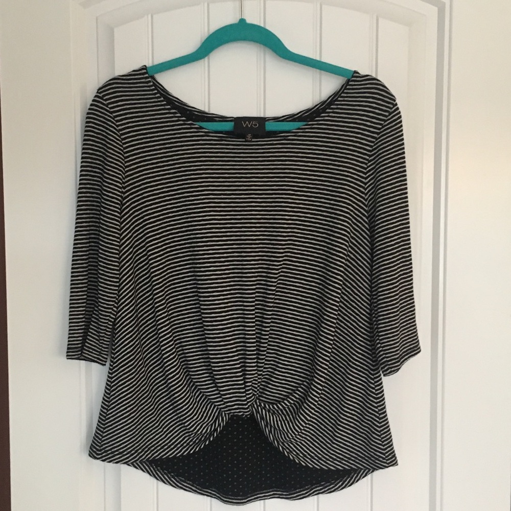 NWOT W5 Knot Front Striped Top